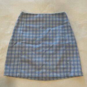 brandy melville baby blue plaid skirt